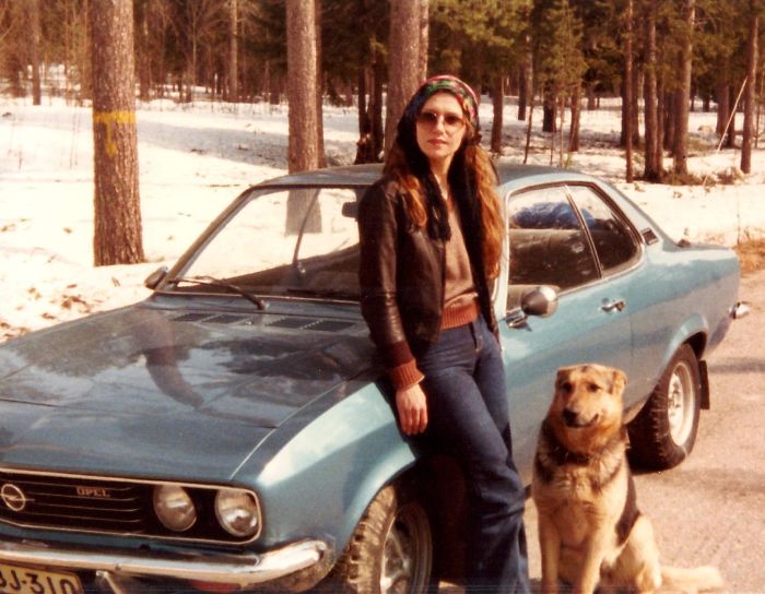 My Dear Mom In The 70s With Her German Shepard And Manta