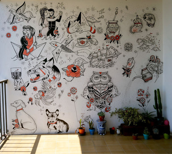 At Sea For A Month, I Return To This Mural Done By My Boyfriend