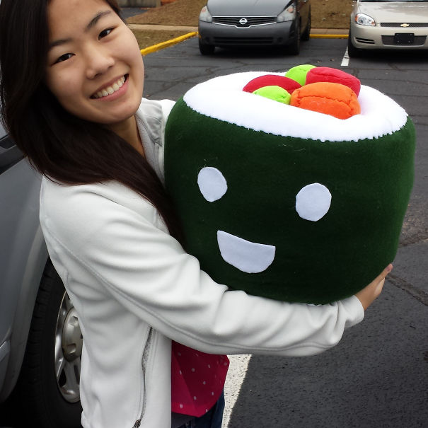 My Boyfriend Hand Made Me A Sushi Pillow (Inside Pieces Are Individual Pillows)