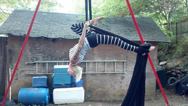 First Day On My Backyard Aerial Rig My Husband Built Me