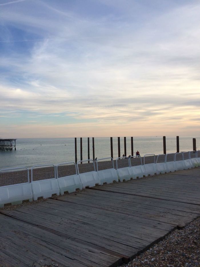 These Posts Are Perfectly Lined Up With The Horizon