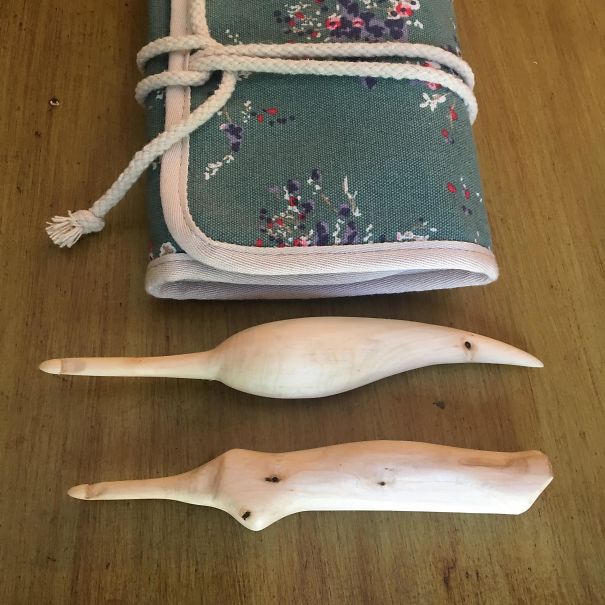 Hand Carved Crochet Hooks That My Boyfriend Made Me For My Birthday
