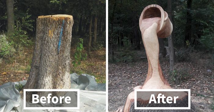 Romanian Artist Uses A Chainsaw To Turn Trees Into Sculptures, And The Result Is Impressive