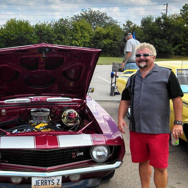 My Friend Told Me His Uncle Strives To Be As Much Like Guy Fieri As Possible, Including Trying All The Diners, Drive-Ins, And Dives. I Didn't Believe Him Until I Saw This Picture