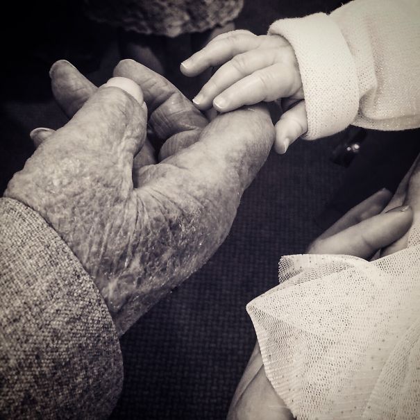 My Grandpa Meeting His Great-Granddaughter For The First Time