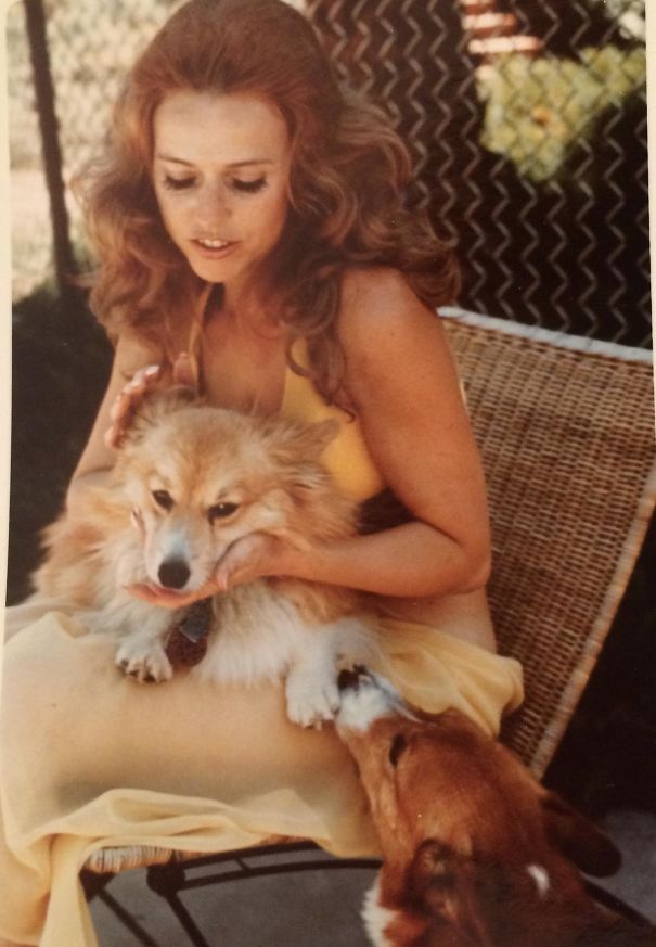 You Guys Liked The Photo Of My Grandma, So Here's Another One Of Her Posing With Her Corgis (1970's)