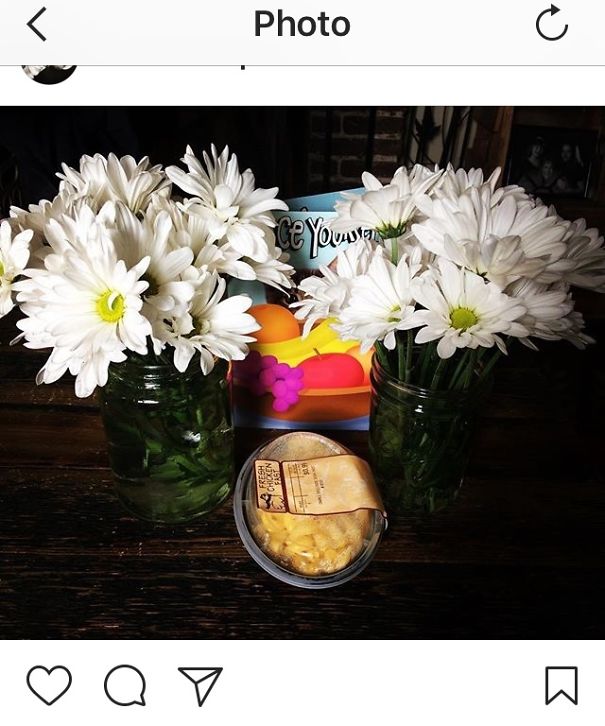 Spent Most Of The Day Crying. Husband Texted Me Throughout His Work Day, Trying To Make Me Feel Better. He Eventually Walked Through The Door W My Favorite Things And A Long Hug ❤️