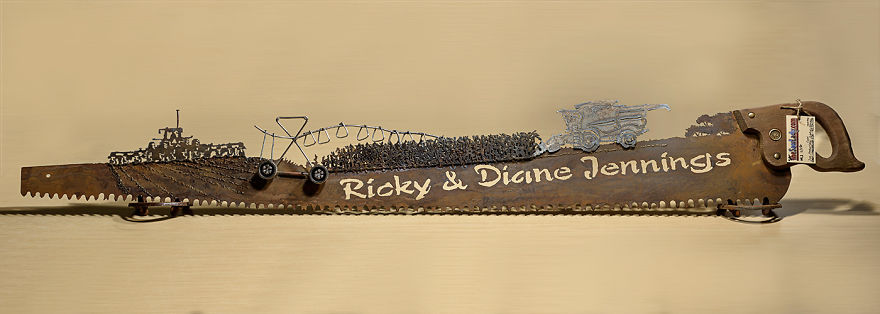 A Large Scale Farm Scene Complete With Pivot Irrigation, Combine And Crops!