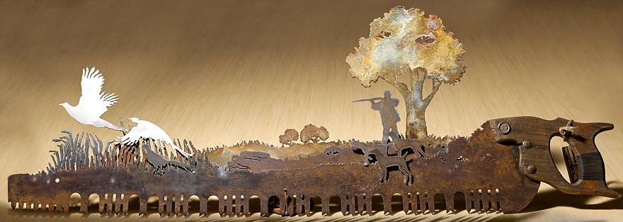 I Also Make A Lot Of Hunting Scenes, Like This One Featuring The Hunter And His Three Dogs