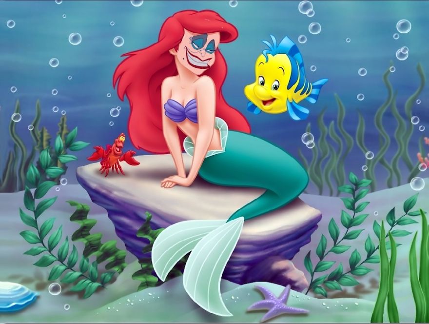 I Added Disney Villains To Their Corresponding Protagonists' Face