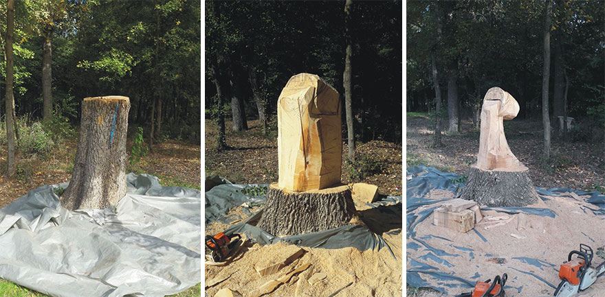 Romanian Artist Uses A Chainsaw To Turn Trees Into Sculptures, And The Result Is Impressive