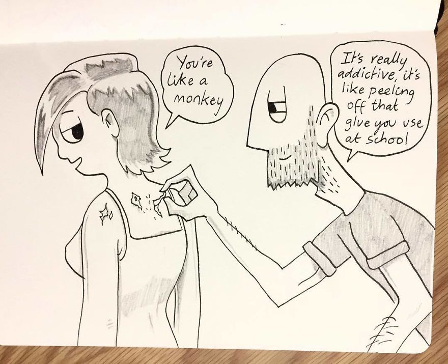 Kellie Had Sunburn On Her Shoulders And Now I Kinda Like Peeling The Skin Off Like A Monkey 