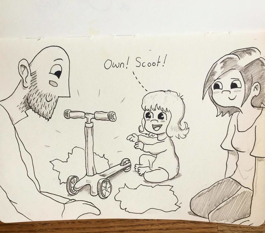 For Poppy's Birthday We Bought Her A Mini Micro Scooter. We'd Been Telling Her For Ages How She Was Getting Her Own One And When She Unwrapped It She Almost Exploded With Happiness 