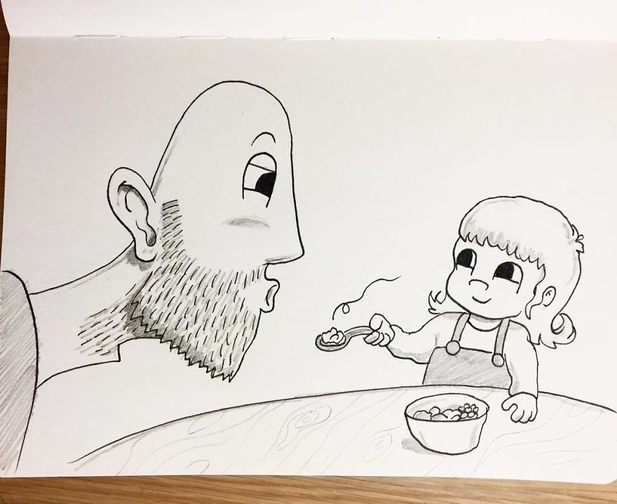 When We're Eating Dinner Poppy Silently Offers Me Every Spoonful To Cool Down For Her. It's So Adorable