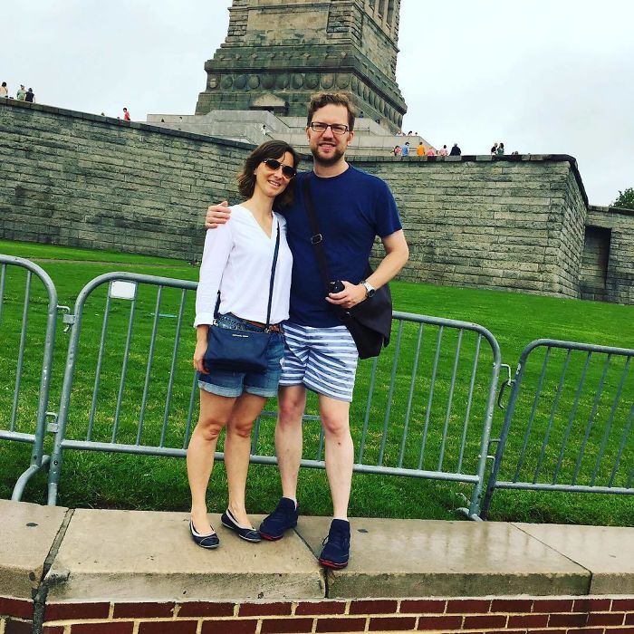 Still Chuckling At This: We Asked A Passer-By To Take A Picture Of Us With The Statue Of Liberty...