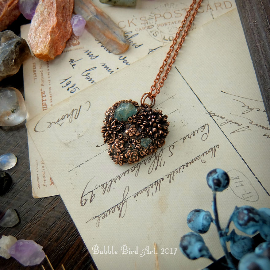 I Make Nature-Inspired Copper Electroformed Jewerly