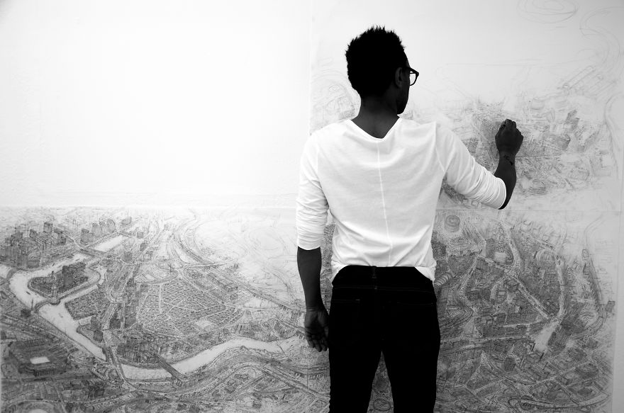 It Took Me Over A Month To Complete This Detailed Manchester Cityscape