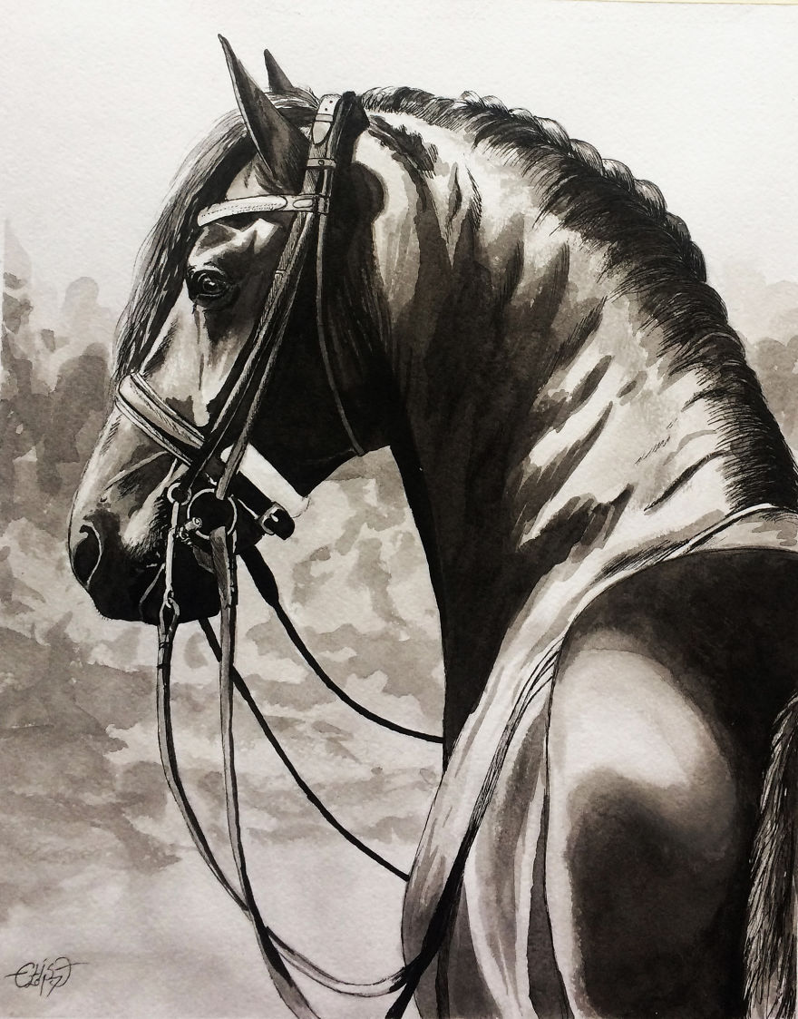 Estonian Artist Captures Personalities Of Horses With Her Realistic Hand-Drawn Art Estonian Artist Captures Personalities Of Horses With Her Realistic Hand-Drawn Art