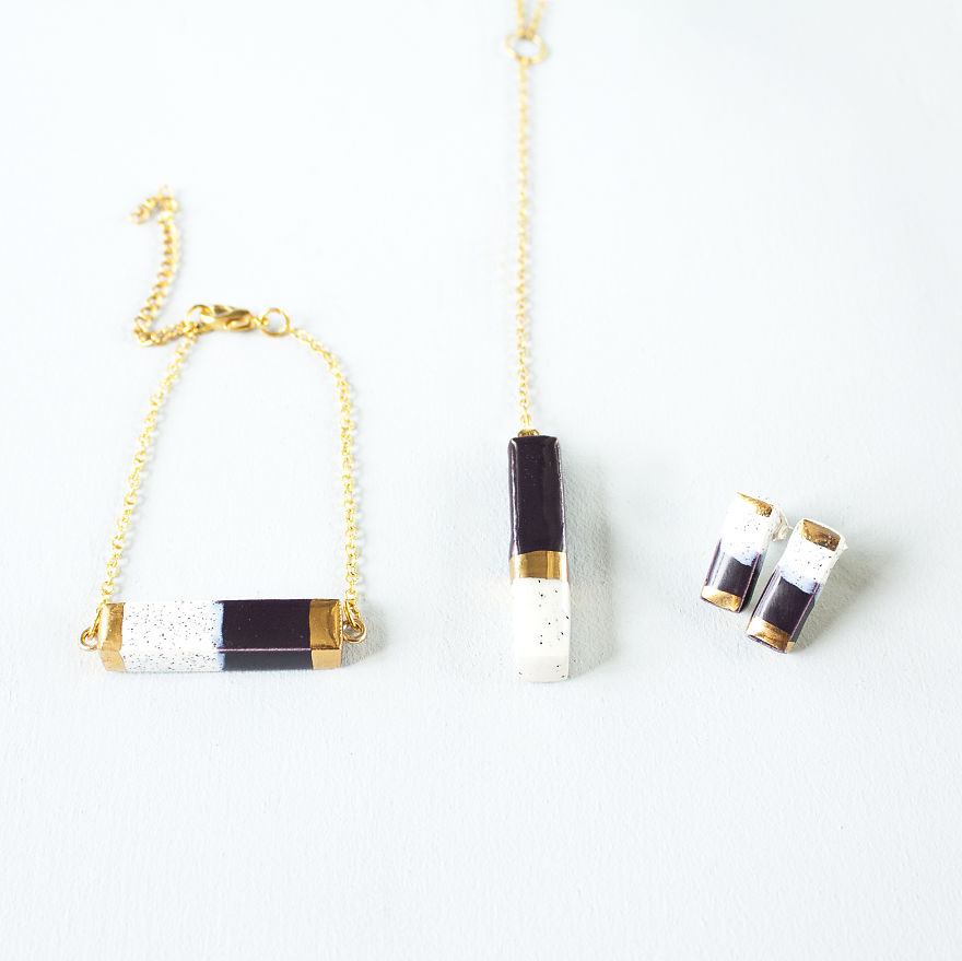 I Made This Minimalist Geometric Ceramic Jewelry