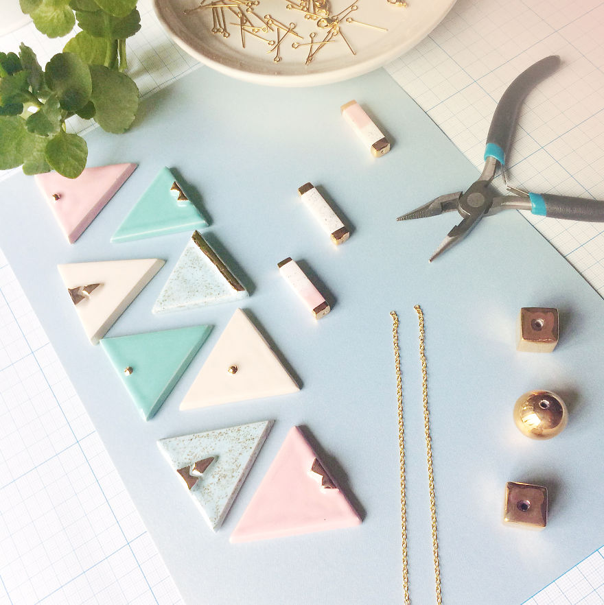 I Made This Minimalist Geometric Ceramic Jewelry