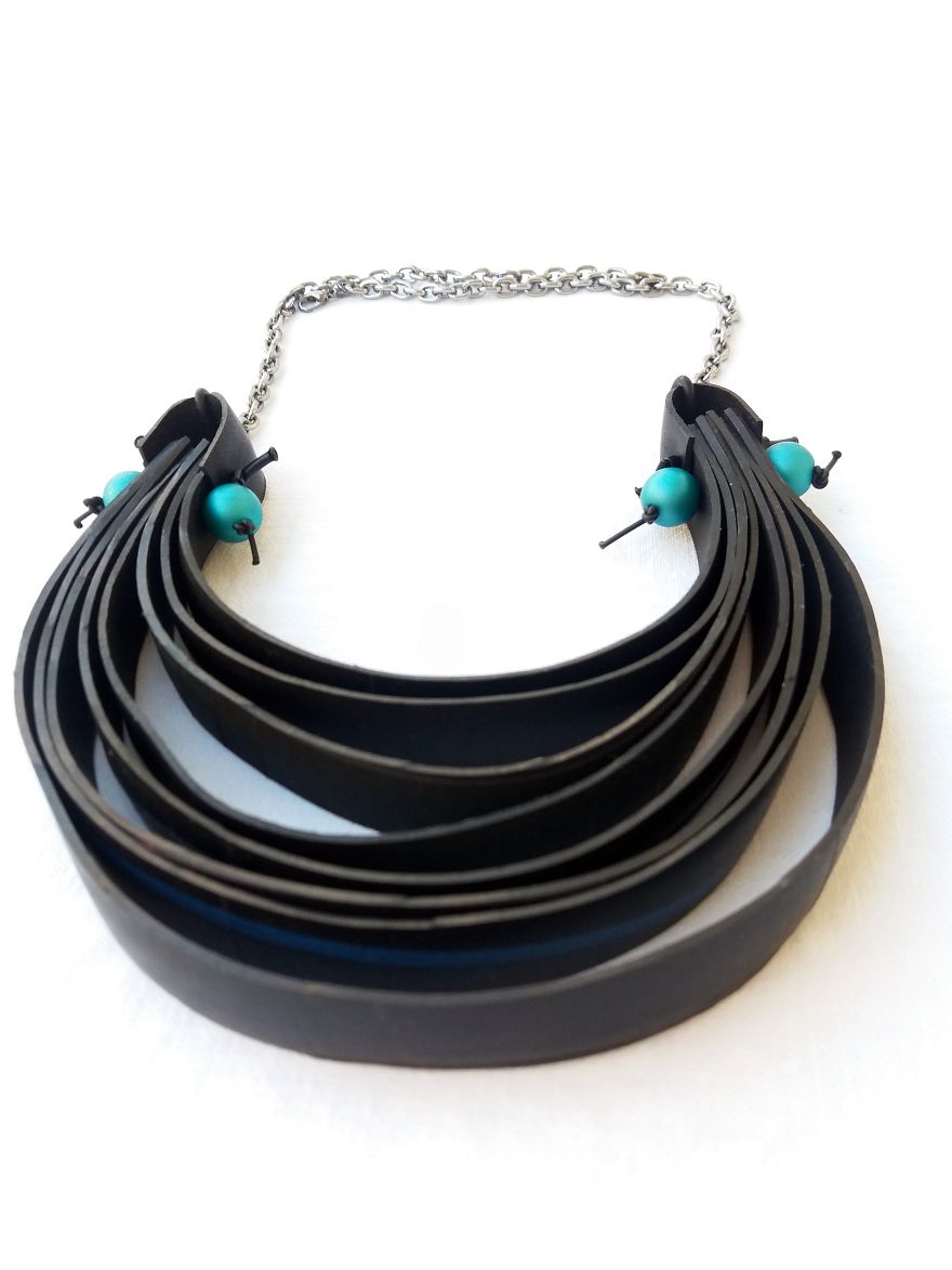 I Make Jewelry And Accessories Out Of Upcycled Bike And Car Inner Tubes