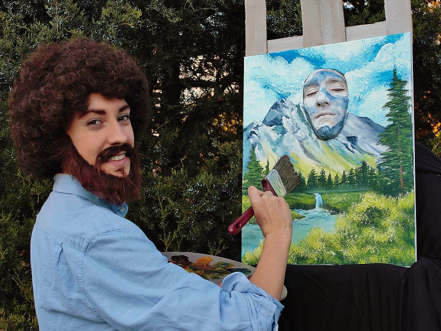 A Happy Little Costume Inspired By Bob Ross