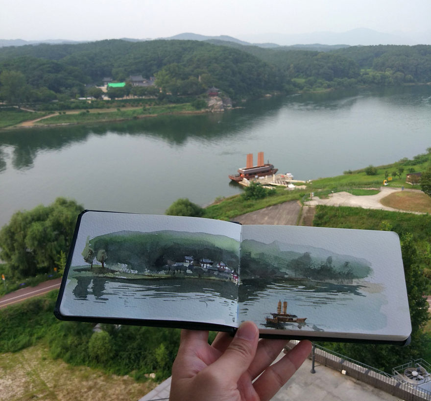 I Toured South Korea With A Tiny Bicycle And A Tiny Sketchbook