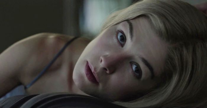 Close-up of a scene from Gone Girl showing a woman lying down, highlighting intriguing fun facts about movies.