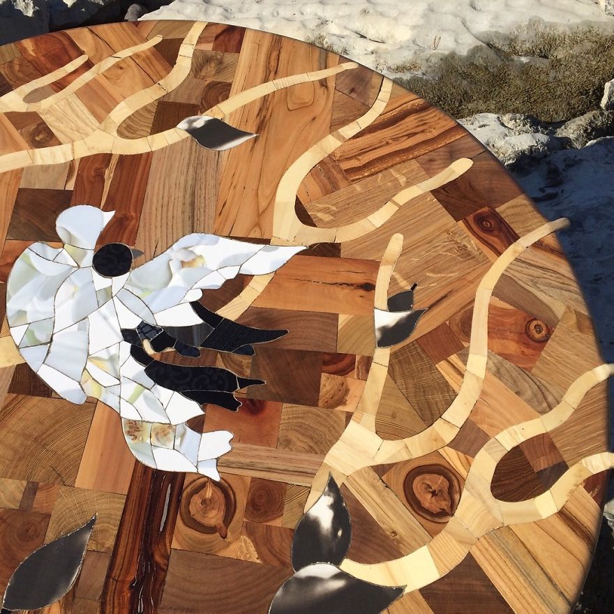 I Used 12 Different Woods To Make This Nature-Inspired Table In One Month
