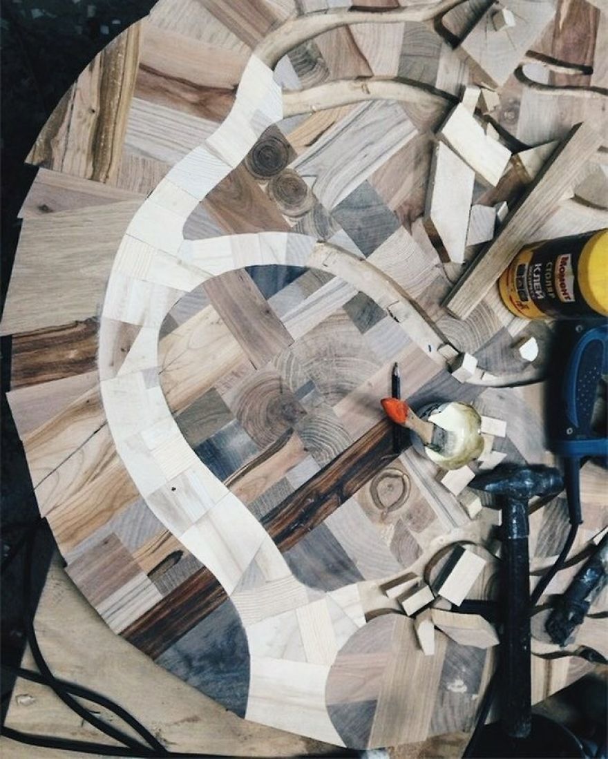 I Used 12 Different Woods To Make This Nature-Inspired Table In One Month