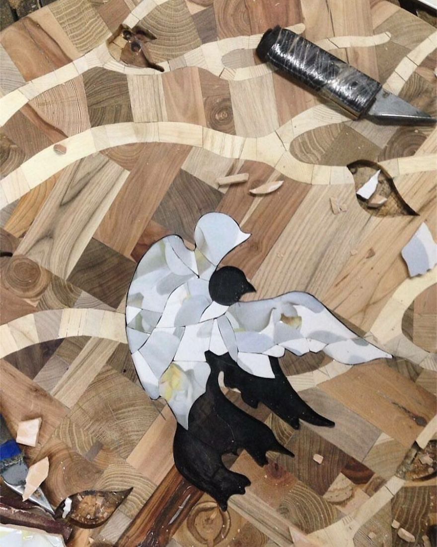 I Used 12 Different Woods To Make This Nature-Inspired Table In One Month