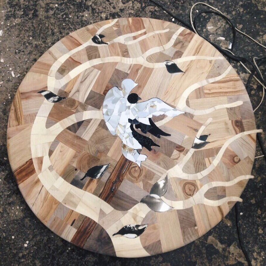 I Used 12 Different Woods To Make This Nature-Inspired Table In One Month