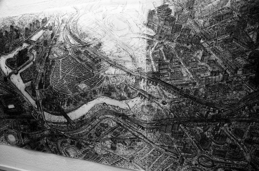 It Took Me Over A Month To Complete This Detailed Manchester Cityscape It Took Me Over A Month To Complete This Detailed Manchester Cityscape