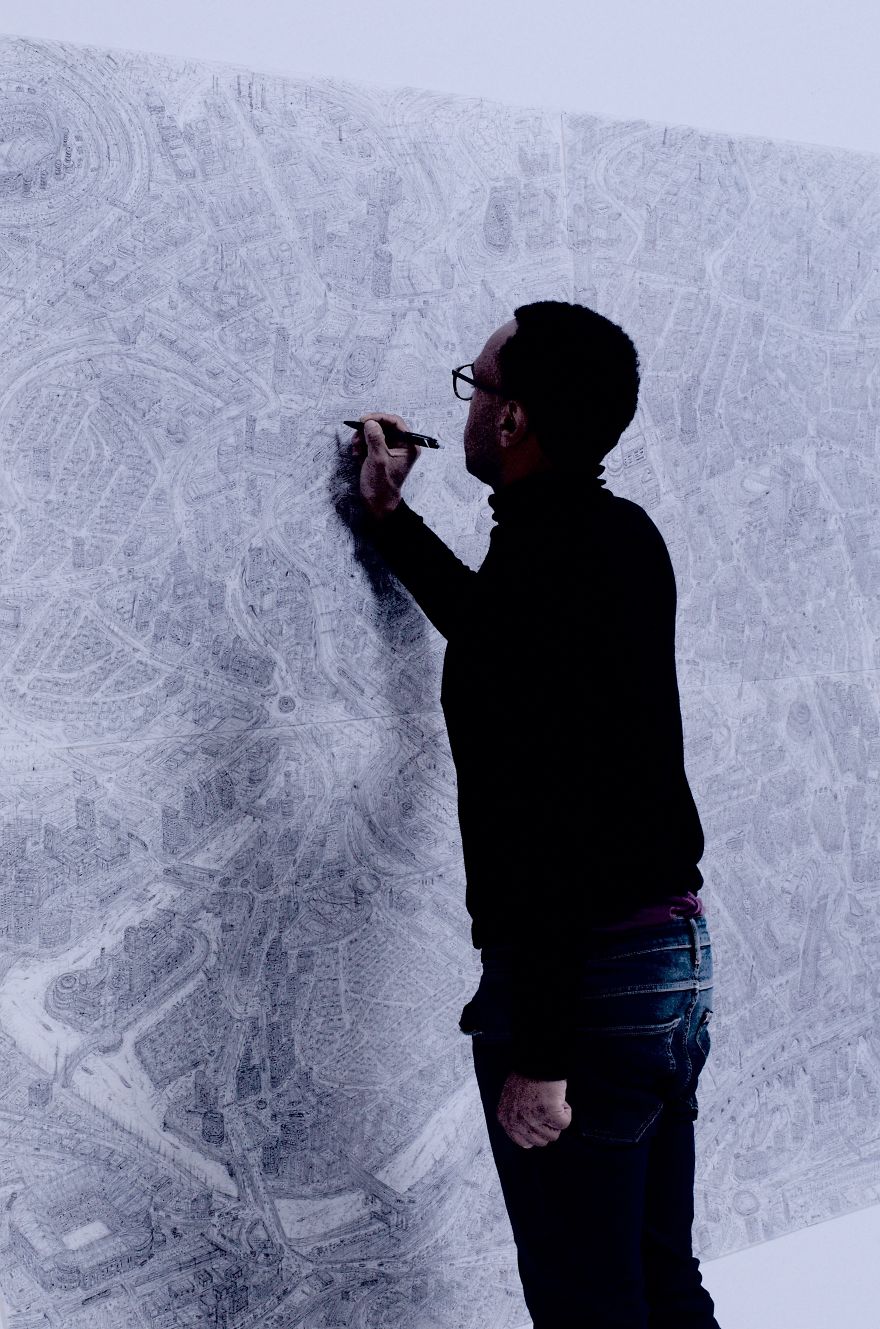 It Took Me Over A Month To Complete This Detailed Manchester Cityscape It Took Me Over A Month To Complete This Detailed Manchester Cityscape