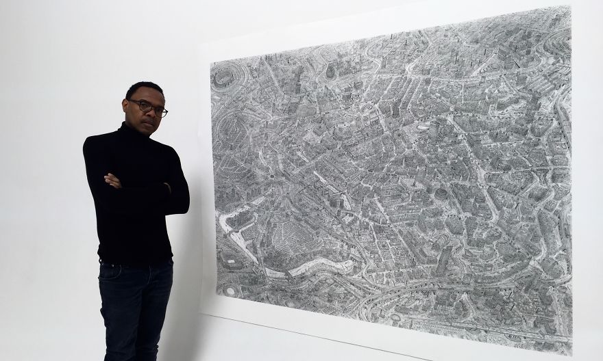 It Took Me Over A Month To Complete This Detailed Manchester Cityscape