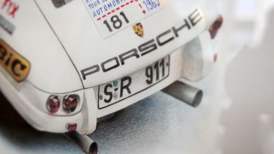 Fully Detailed Porsche 911 Classic Car Automotive Art By London Based Artist Steel Mesh