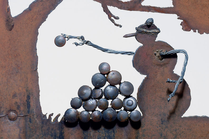 I've Made Some Whimsical Winter Scenes From Old Snow Shovels