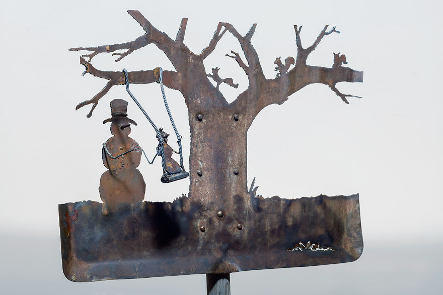 I've Made Some Whimsical Winter Scenes From Old Snow Shovels I've Made Some Whimsical Winter Scenes From Old Snow Shovels