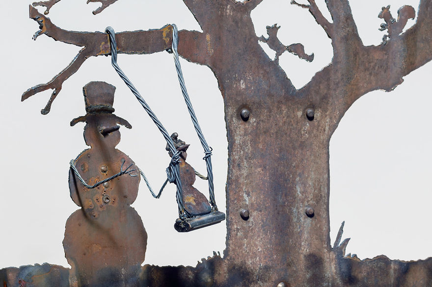 I've Made Some Whimsical Winter Scenes From Old Snow Shovels I've Made Some Whimsical Winter Scenes From Old Snow Shovels