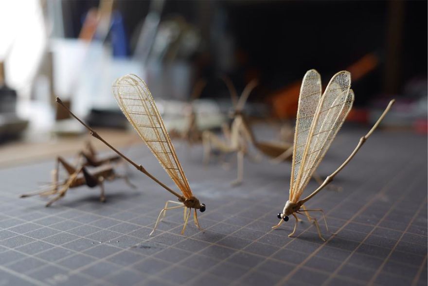 Japanese Artist Creates Incredibly Intricate Life-Size Insects From Bamboo, And The Result Will Impress You Japanese Artist Creates Incredibly Intricate Life-Size Insects From Bamboo, And The Result Will Impress You