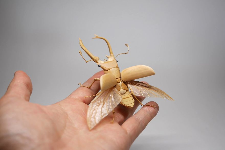 Japanese Artist Creates Incredibly Intricate Life-Size Insects From Bamboo, And The Result Will Impress You Japanese Artist Creates Incredibly Intricate Life-Size Insects From Bamboo, And The Result Will Impress You