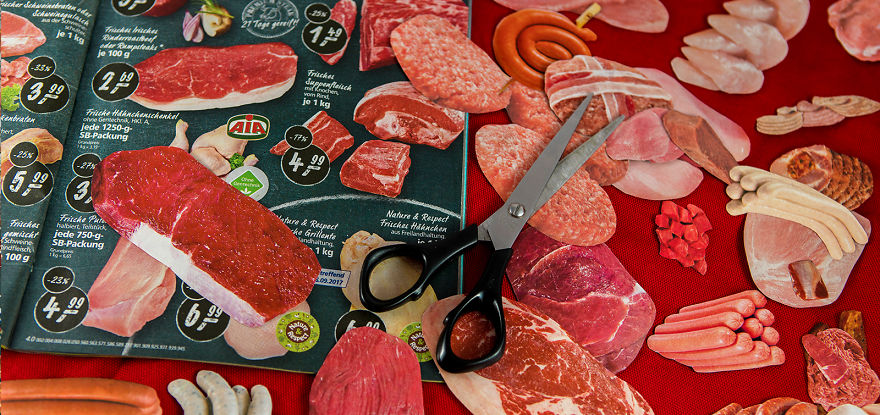 The Pattern Of This Dirndl Is Made Out Of Meat And Sausages