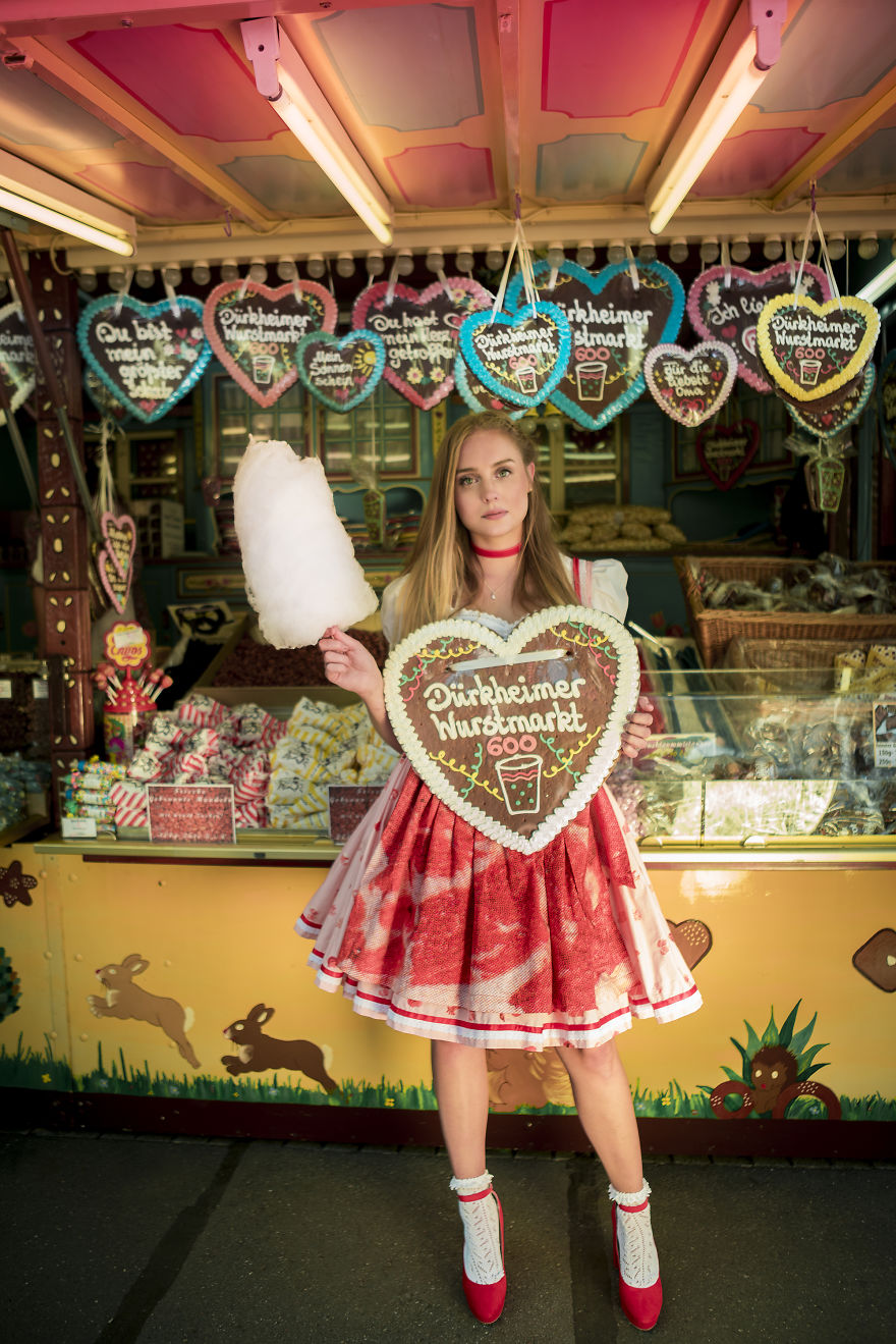 The Pattern Of This Dirndl Is Made Out Of Meat And Sausages