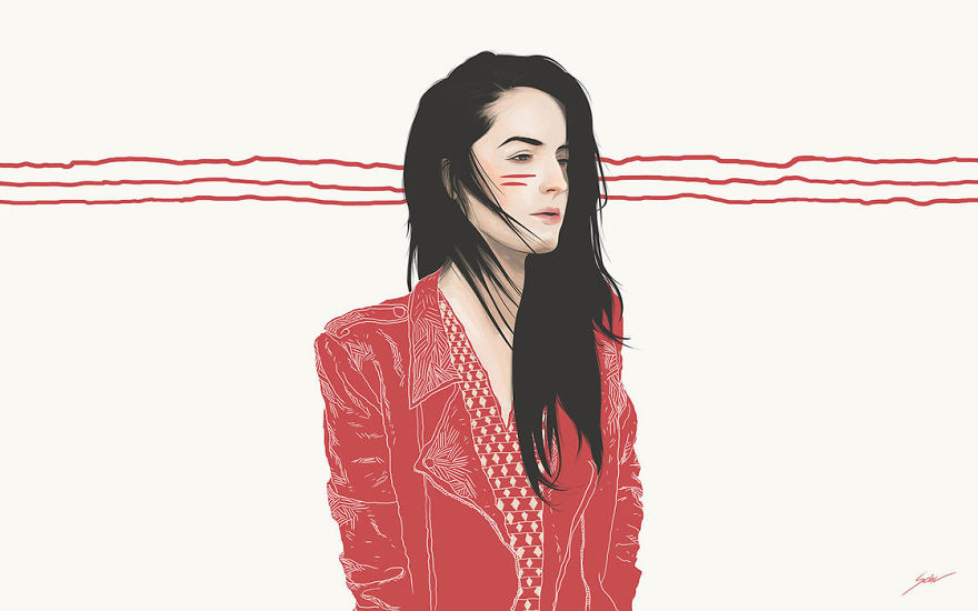 Artist Uses Vectors To Create Beautiful Portraits Of Women