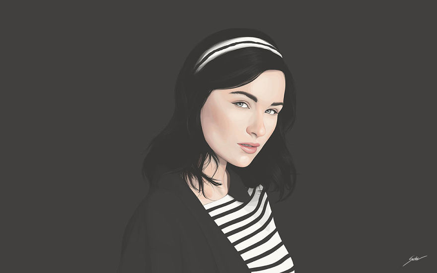 Artist Uses Vectors To Create Beautiful Portraits Of Women