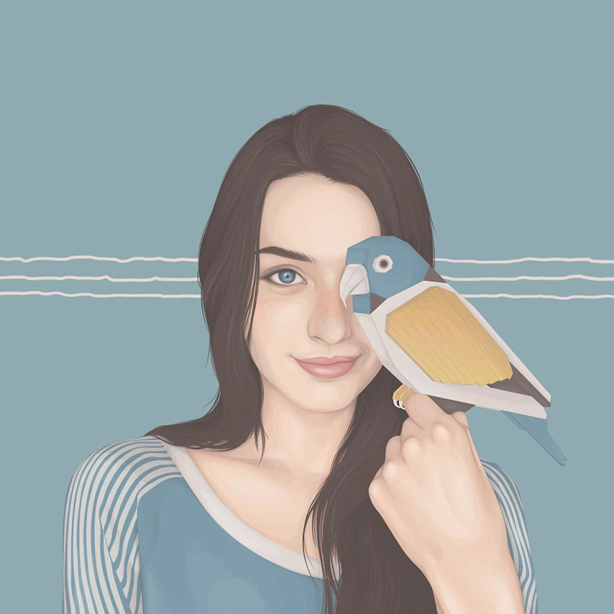 Artist Uses Vectors To Create Beautiful Portraits Of Women