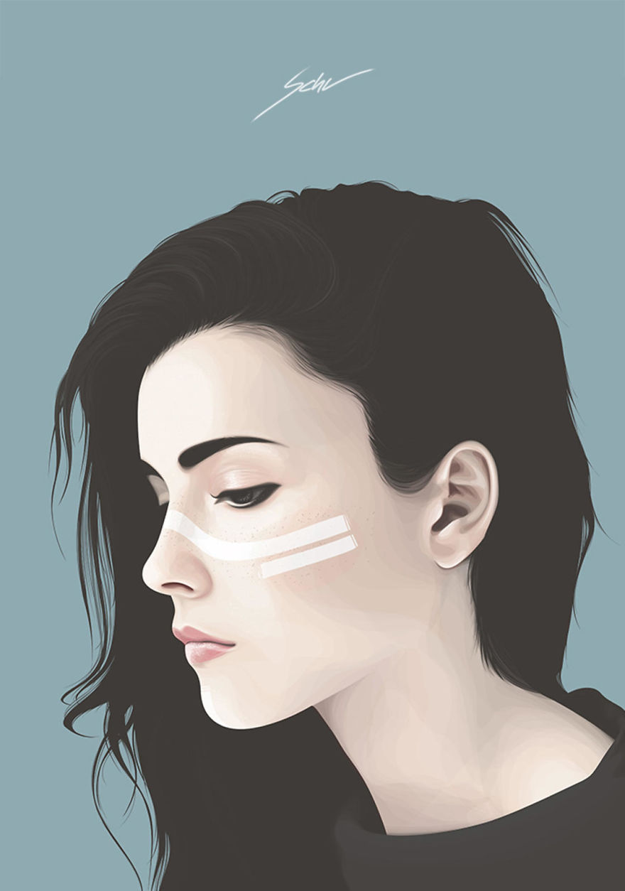 Artist Uses Vectors To Create Beautiful Portraits Of Women