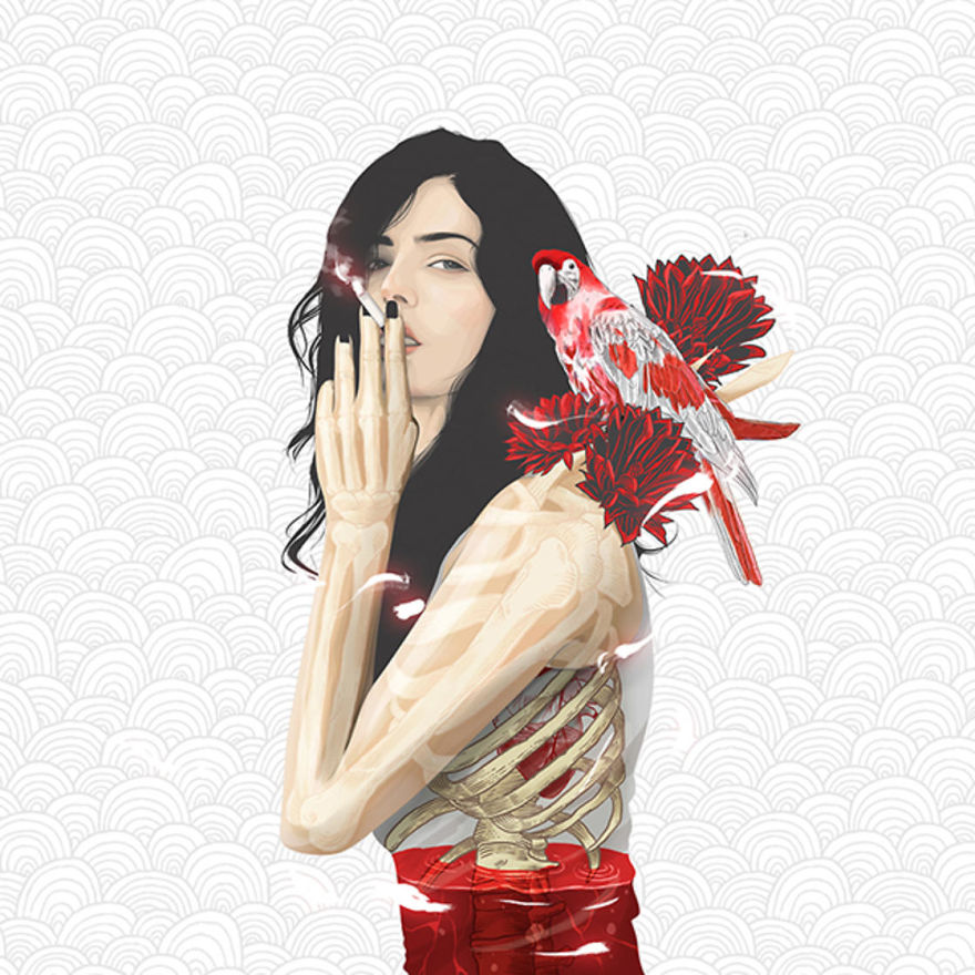 Artist Uses Vectors To Create Beautiful Portraits Of Women