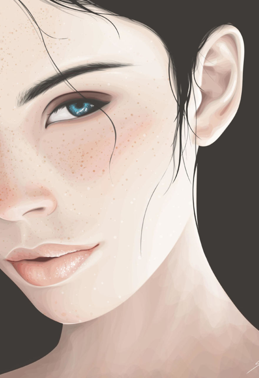 Artist Uses Vectors To Create Beautiful Portraits Of Women