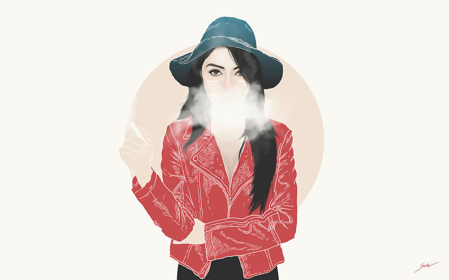 Artist Uses Vectors To Create Beautiful Portraits Of Women